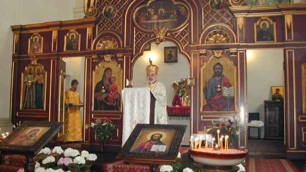 Pravoslavná liturgie v chrámu sv. Cyrila a Metoděje v Praze