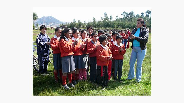 Děti ze školy v peruánské Haparquille