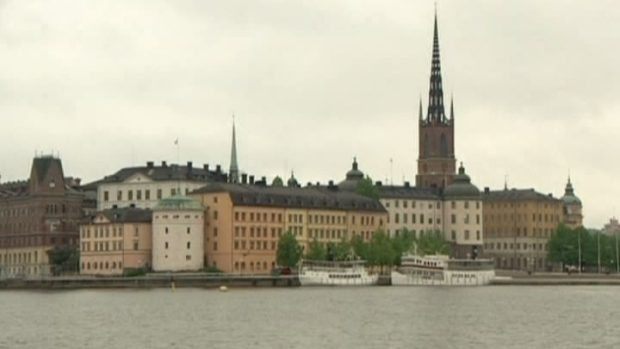 Stockholm od vod jezera Mälaren