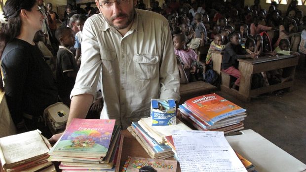 Miroslav Bobek in a school in Cameroon
