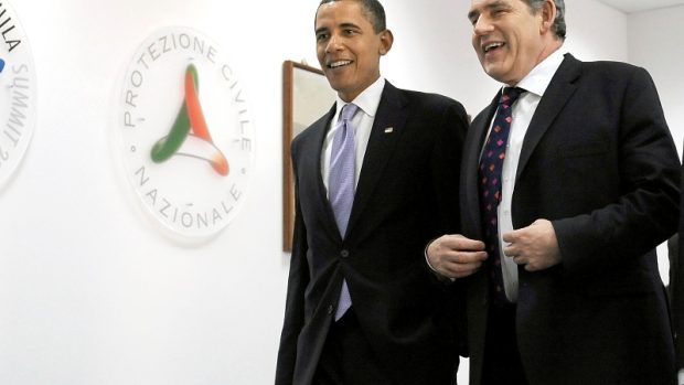 Americký prezident Barack Obama a britský premiér Gordon Brown
