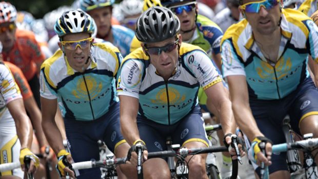 Lance Armstrong a Alberto Contador