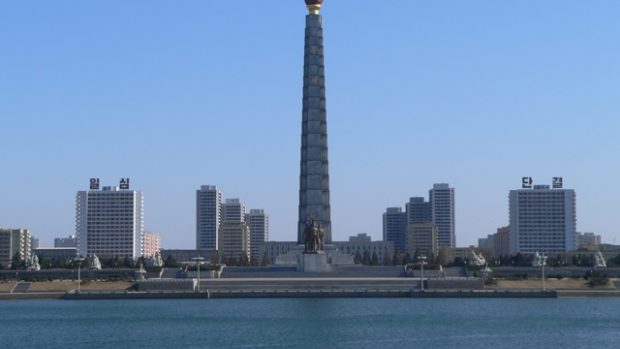 Pohled na věž Čučche, Pchjongjang