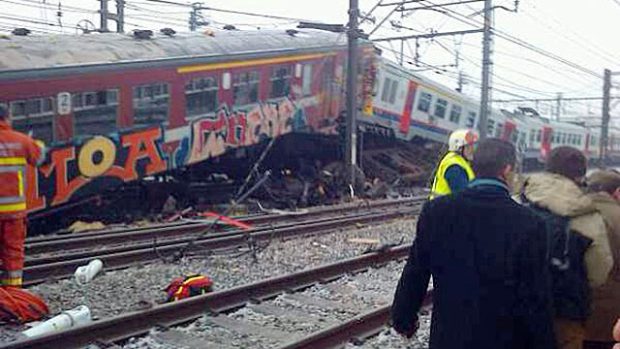 Srážka vlaků u belgického města Halle
