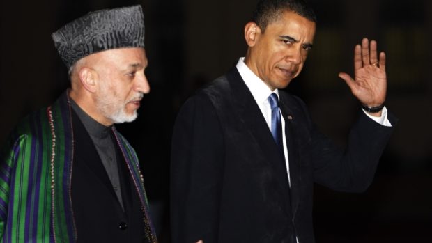 Americký prezident Barack Obama na nečekané návštěvě Afghánistánu.