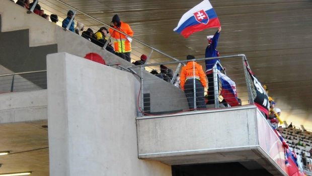 Slovenští fanoušci na stadionu