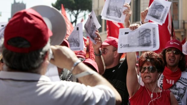 stávka italských odborů CGIL
