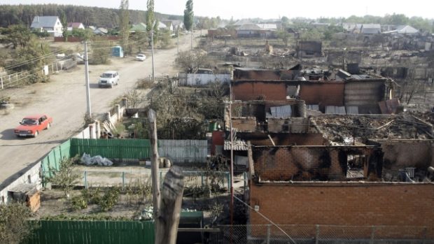 Požáry zničily v Rusku tisíce domů, foto z Voroněže