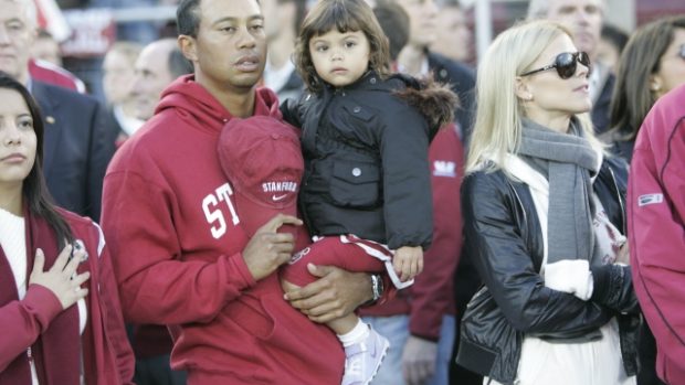 Tiger Woods s dcerou Sam a manželkou Elin Nordegren