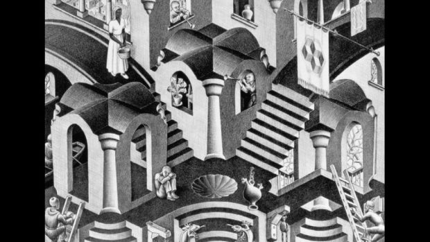 Hyperbolická mapa připomíná kresby M.C.Eschera