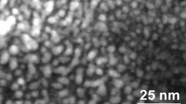 Nanodiamanty z Grónského ledového štítu (elektronový mikroskop)