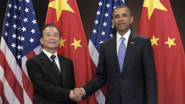 Americký prezident Obama a čínský prezident Pao