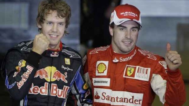 Vettel (vlevo) a Alonso před závodem ještě netušili, kdo se bude smát naposledy