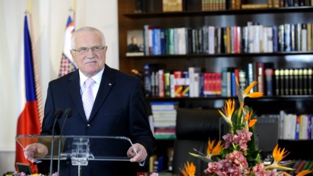 Prezident Václav Klaus přednesl 1. ledna novoroční projev