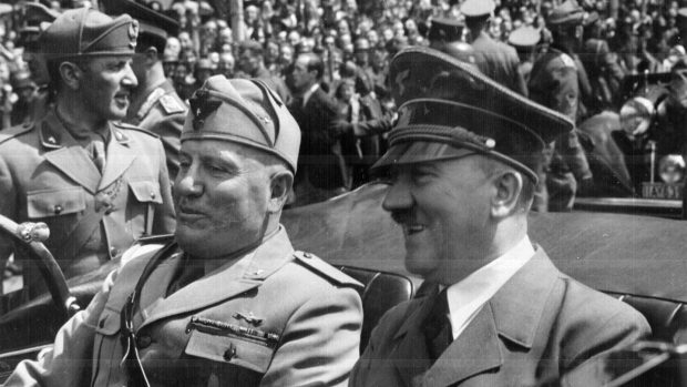 Benito Mussolini a Adolf Hitler v Mnichově, červen 1940