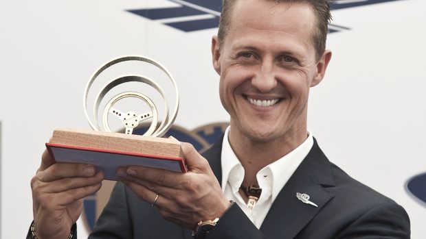 Michael Schumacher na tiskové konferenci v Praze