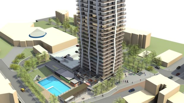 Nový plán na Šanovskou věž s veřejným bazénem vedle plavecké haly