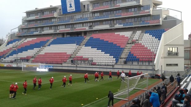 Česká reprezentace na stadionu Sigmy Olomouc