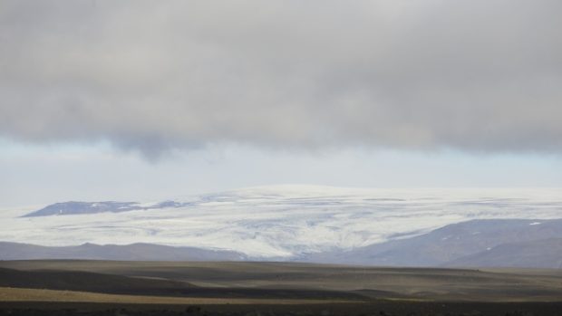 Celkový pohled na ledovec Hofsjokull na Islandu, kde hrozí erupce sopky Bardarbunga