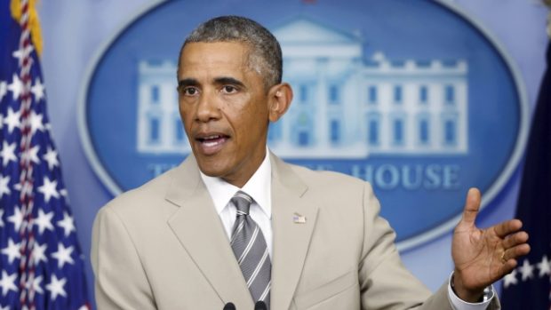 Americký prezident Barack Obama během tiskové konference ve Washingtonu