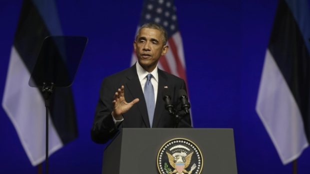 Americký prezident Barack Obama při svém projevu v Estonsku