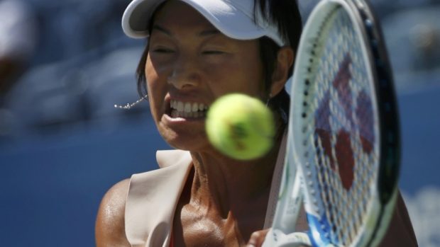 Japonská tenistka Kimiko Dateová-Krummová zažívá v New Yorku ve 43 letech dobrý turnaj