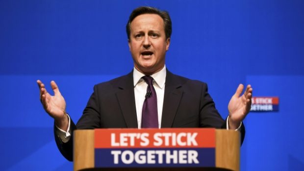 Britský premiér David Cameron při vystoupení ve skotském Aberdeenu