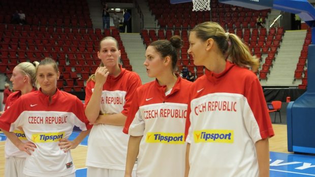 České basketbalistky během přípravy