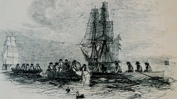 Lodě Erebus a Terror v roce 1840 - ilustrační snímek