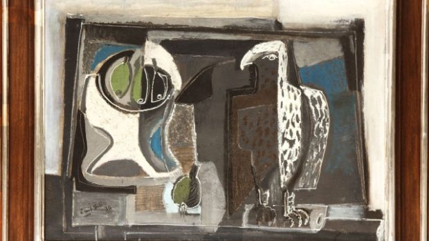 Obraz Emila Filly jménem Zátiší se sokolem se na aukci prodal za devět milionů korun