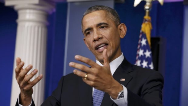 Barack Obama na tradičním předvánočním setkání s novináři