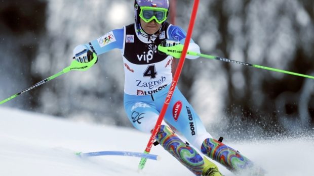 Šárka Strachová v 1. kole slalomu Světového poháru v Záhřebu
