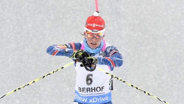 Veronika Vítková se s hustým sněžením na trati dokázala vyrovnat