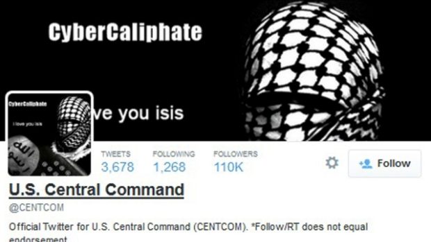 Twitterový účet amerického Centrálního velení napadený hackery