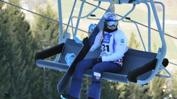Snowboardcrossařka Eva Samková 14. ledna při tréninku na MS