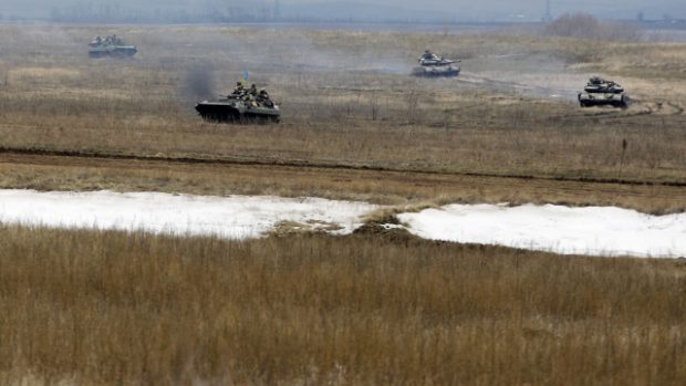 Tanky ukrajinské armády na východě země u Debalceve