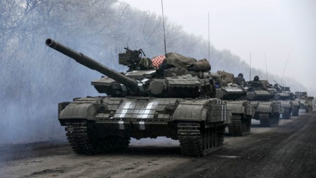 Tanky ukrajinské armády poblíž Debalceve