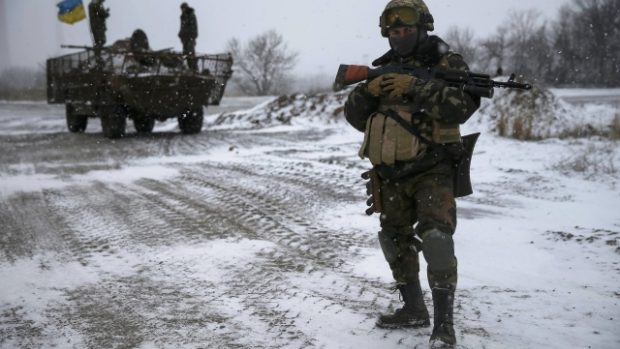 Ukrajinští vojáci poblíž Debalceva