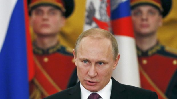 Ruský prezident Vladimir Putin při projevu na dni válečných veteránů