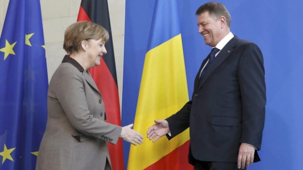 Německá kancléřka Angela Merkelová a rumunský prezident Klaus Iohannis