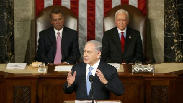 Izraelský premiér Benjamin Netanjahu vystoupil před oběma komorami amerického Kongresu