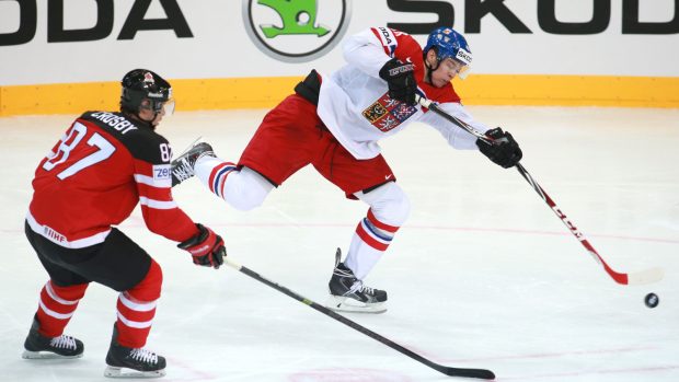 MS Česko - Kanada. Hokejisté Sidney Crosby a Tomáš Hertl