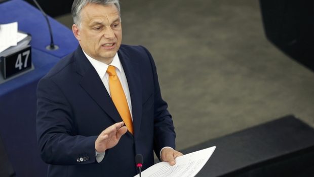 Maďarský premiér Viktor Orbán v Evropském parlamentu