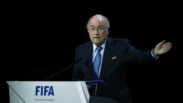 Stávající prezident FIFA Sepp Blatter při zahajovací řeči na 65. kongresu federace ve švýcarském Curychu