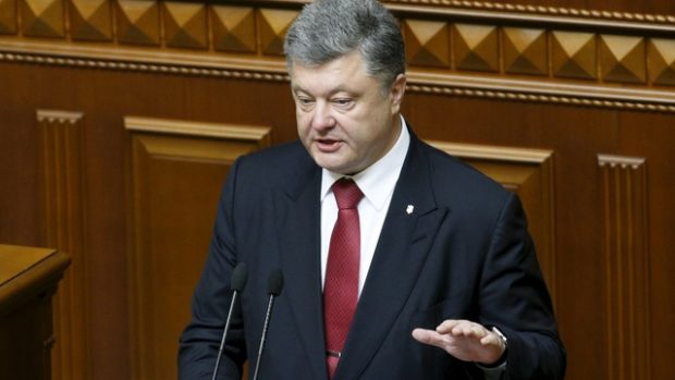 Ukrajinský prezident Petro Porošenko přednesl své první výroční poselství