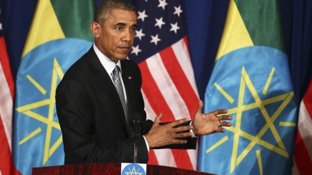 Obama navštívil Etiopii jako vůbec první úřadující americký prezident v historii