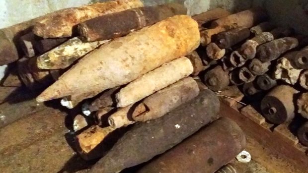 Policejní sklad nalezené nevybuchlé munice ve Frýdku-Místku