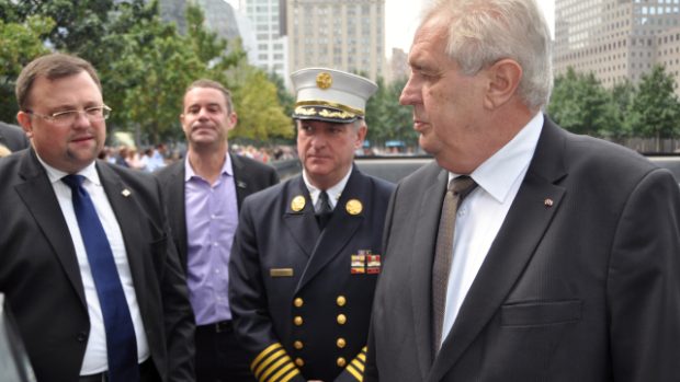 Prezident Miloš Zeman v New Yorku uctil památku obětí teroristického útoku z 11. září 2001