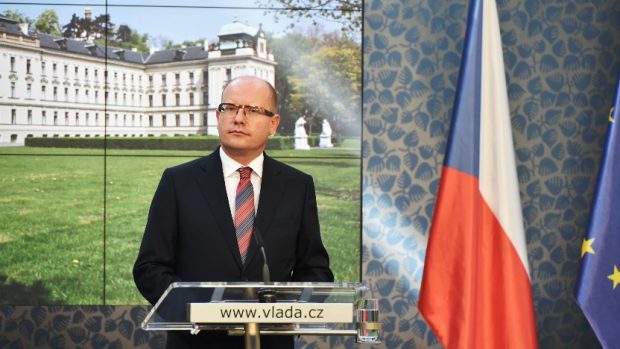 Premiér Bohuslav Sobotka na TK po jednání vlády
