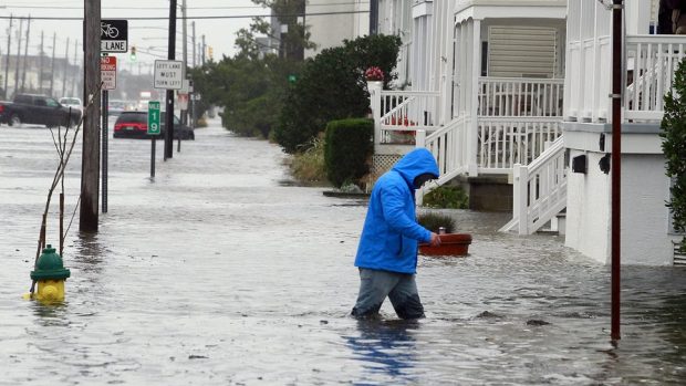 Záplavy ve městě Ocean City ve státě New Jersey